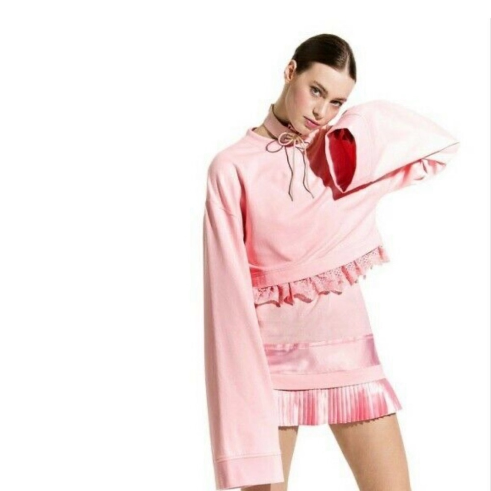 fenty puma Stylish Pink Oversized Sweatshirt